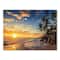 Designart - Paradise Tropical Island Beach with Palms - Extra Large Seascape Art Canvas